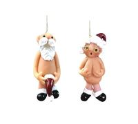 Decorazione natalizia a forma di Babbo Natale, decorazione per calza della Befana, nuda, decorazione natalizia per feste (piccola)
