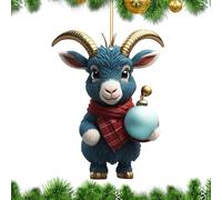 Decorazione natalizia a forma di capra, in acrilico 2D, per albero di Natale con ciondolo a forma di animale per vincere, ciondolo a forma di capra, decorazione per la famiglia, regalo per gli