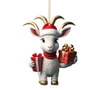 Decorazione Natalizia a Forma di Capra | Ornamenti Animali di Natale in Acrilico | Ornamenti di Capra di Natale | Pendente 'Albero del Fumetto Decorazione della Famiglia Regalo per Gli