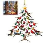 Decorazione natalizia a forma di colibrì, decorazione per la casa con colibrì colorati, decorazioni a forma di colibrì impilabili in acrilico bifacciale per gli amanti dei colibrì (1PC)