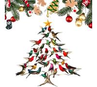 Decorazione natalizia a forma di colibrì, in acrilico colorato, 2D, decorazione per albero di Natale, per gli amanti dei colibrì (1 pezzo)