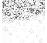 Decorazione natalizia a forma di coriandoli in argento, stelle glitterate, decorazione da tavolo, stelle e coriandoli natalizi
