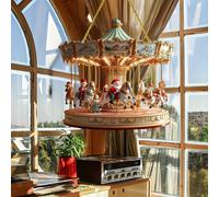 Decorazione natalizia a forma di giostra di Babbo Natale da appendere alla