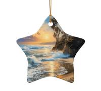 Decorazione natalizia a forma di palma in ceramica, a forma di stella, per un tema tradizionale o vintage