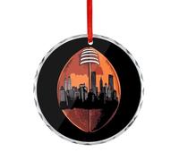 Decorazione natalizia a forma di skyline della città di calcio, ornamento rotondo da appendere, per albero di Natale, regali per feste