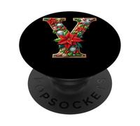 Decorazione natalizia a forma di stella di Natale con agrifoglio PopSockets PopGrip Adesivo