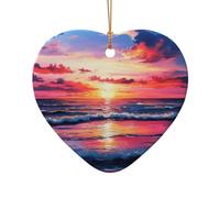 Decorazione natalizia a forma di stella di palma al tramonto, in ceramica, per un tema tradizionale o vintage