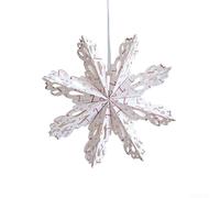 Decorazione natalizia a forma di stella origami da appendere, con corda di sospensione, per albero e decorazione per le vacanze, disponibile in formati carta da 30 cm e 40 cm (30 cm, bianco rosso)