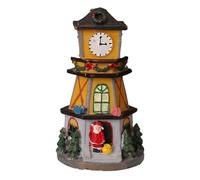 Decorazione natalizia a forma di torre 'orologio - Decorazione a forma di torre 'orologio illuminata | Casetta decorativa per villaggio natalizio per studio, camera da letto, soggiorno | Centr