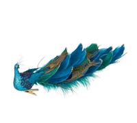 25cm Lungo con Coda Pavone con Clip Uccello Decorazioni Albero di Natale