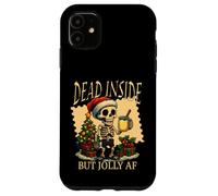 Decorazione natalizia a forma di zabaione Dead Inside But Jolly Skeleton Custodia per iPhone 11