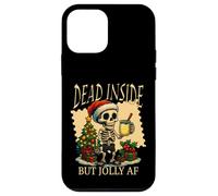 Decorazione natalizia a forma di zabaione Dead Inside But Jolly Skeleton Custodia per iPhone 12 mini