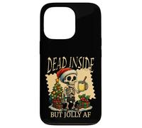 Decorazione natalizia a forma di zabaione Dead Inside But Jolly Skeleton Custodia per iPhone 13 Pro