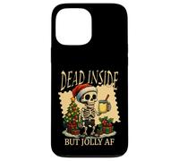 Decorazione natalizia a forma di zabaione Dead Inside But Jolly Skeleton Custodia per iPhone 13 Pro Max