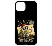 Decorazione natalizia a forma di zabaione Dead Inside But Jolly Skeleton Custodia per iPhone 15 Plus