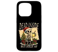 Decorazione natalizia a forma di zabaione Dead Inside But Jolly Skeleton Custodia per iPhone 15 Pro