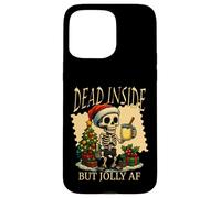 Decorazione natalizia a forma di zabaione Dead Inside But Jolly Skeleton Custodia per iPhone 15 Pro Max