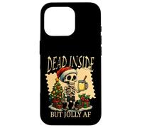 Decorazione natalizia a forma di zabaione Dead Inside But Jolly Skeleton Custodia per iPhone 16 Pro