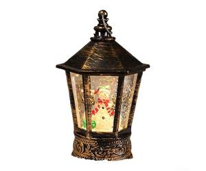 Decorazione natalizia a LED con cassetta postale retrò e motivi natalizi su quattro lati, tra cui Babbo Natale, pupazzo di neve, alce, per interni ed esterni (il pupazzo di neve)