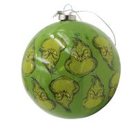 Decorazione Natalizia A Sfera Grinch Da Appendere 9Cm Con Volti Grinch Verdi