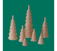 Decorazione Natalizia Albero Legno Intagliato Altezza 4cm Nuovo Natale Chip