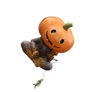 Decorazione natalizia autunnale a forma di zucca statuetta artigianale in resina artigianale statua di pesca di Halloween da giardino in miniatura regalo
