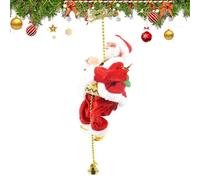 Decorazione natalizia - Babbo Natale rampicante da 5 pollici | Figura musicale in ABS - Babbo Natale animato a batteria con corda e movimento per ufficio o festa, porta l'atmosfera festosa in qualsias
