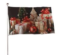Decorazione natalizia bandiera regalo di Natale 152,4 x 243,8 cm bandiera da giardino stampata su entrambi i lati bandiera decorativa non sbiadisce bandiera da cortile con occhielli in ottone da