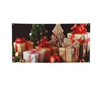 Decorazione natalizia Banner e cartelli regalo di Natale per esterni e interni decorazione per feste Banner personalizzato con occhielli sfondo di compleanno segno poster sfondo foto sfondo per eventi