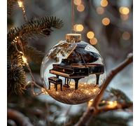 Decorazione natalizia con armonia musicale, 8 stili, realizzata a mano, con chitarra, pianoforte, violino e sassofono, regalo musicista artigianale per insegnanti, membri della band e decorazione per