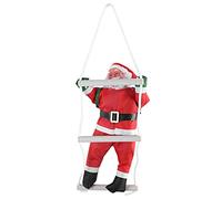 Decorazione natalizia con Babbo Natale che si arrampica sulla scala di corda, per albero di Natale, esterni, ornamento da appendere, per feste natalizie, decorazione di casa, porta e parete