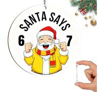 Decorazione natalizia con Babbo Natale Says Six Seven, meme divertente 2D, divertente decorazione natalizia per il 2025, divertente Babbo Natale con occhiali da sole che tengono i numeri 6 e 7