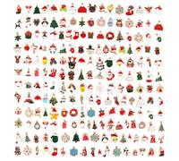 Decorazione natalizia con ciondolo per braccialetto: kit di 200 pezzi in metallo colorato per la creazione di gioielli fai da te, collane e orecchini carini natalizi