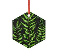 Decorazione natalizia con foglie di felce in acrilico trasparente, per un albero di Natale minimalista