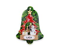 Decorazione natalizia con nomi, a forma di albero di Natale, con messaggio di buon Natale, Babbo Natale, pupazzo di neve e regali (pupazzo di neve, Laia)