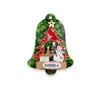 Decorazione natalizia con nomi, a forma di albero di Natale, con messaggio di buon Natale, Babbo Natale, pupazzo di neve e regali (pupazzo di neve, Daniela)