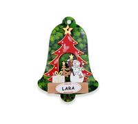 Decorazione natalizia con nomi, a forma di albero di Natale, con messaggio di buon Natale, Babbo Natale, pupazzo di neve e regali (pupazzo di neve, Lara)