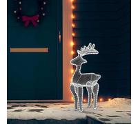 Decorazione natalizia con renna 306 s (60 x 24 x 89 cm) - PVC & acciaio decorazione per albero di Natale, giardino, finestra, durevole e resistente alle intemperie