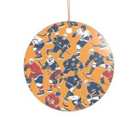 Decorazione natalizia con stampa a tema hockey e scritta "Mr & Mrs", un regalo unico per il matrimonio