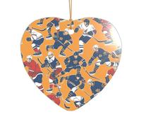 Decorazione natalizia con stampa a tema hockey e scritta "Mr & Mrs", un regalo unico per il matrimonio