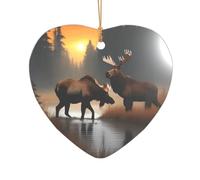 Decorazione natalizia con stampa di cervo e alce e scritta "Mr & Mrs", un regalo unico per il matrimonio