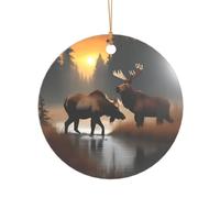 Decorazione natalizia con stampa di cervo e alce e scritta "Mr & Mrs", un regalo unico per il matrimonio