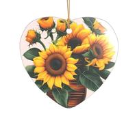 Decorazione natalizia con stampa di girasole e rosa, regalo per addio al nubilato e signora, un regalo unico per il ricordo di nozze