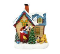 Decorazione natalizia con Topolino e Plutone | Villaggio di Natale, display illuminato, decorazione per le vacanze, Topolino, decorazione per interni