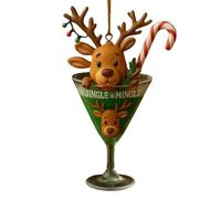 Decorazione natalizia da appendere 2D a forma di bottiglia di vino, whisky, champagne, bottiglia da appendere per feste in casa, in acrilico con stampa pasquale e assorbe l'acqua, regalo per donne e