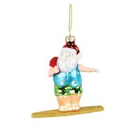 Decorazione natalizia da appendere a forma di Babbo Natale sul surf in vetro multicolore