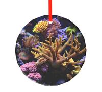 Decorazione natalizia da appendere all'albero di Natale in vetro con stampa barriera corallina, per feste di Natale, decorazione per la casa, regali