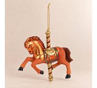 Decorazione natalizia da appendere cavallino da giostra in vetro multicolore