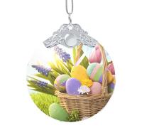 Decorazione natalizia da appendere con uova di Pasqua, ciondolo rotondo in vetro per albero di Natale, decorazione per la casa