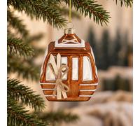 Decorazione natalizia da appendere funivia in vetro color bronzo